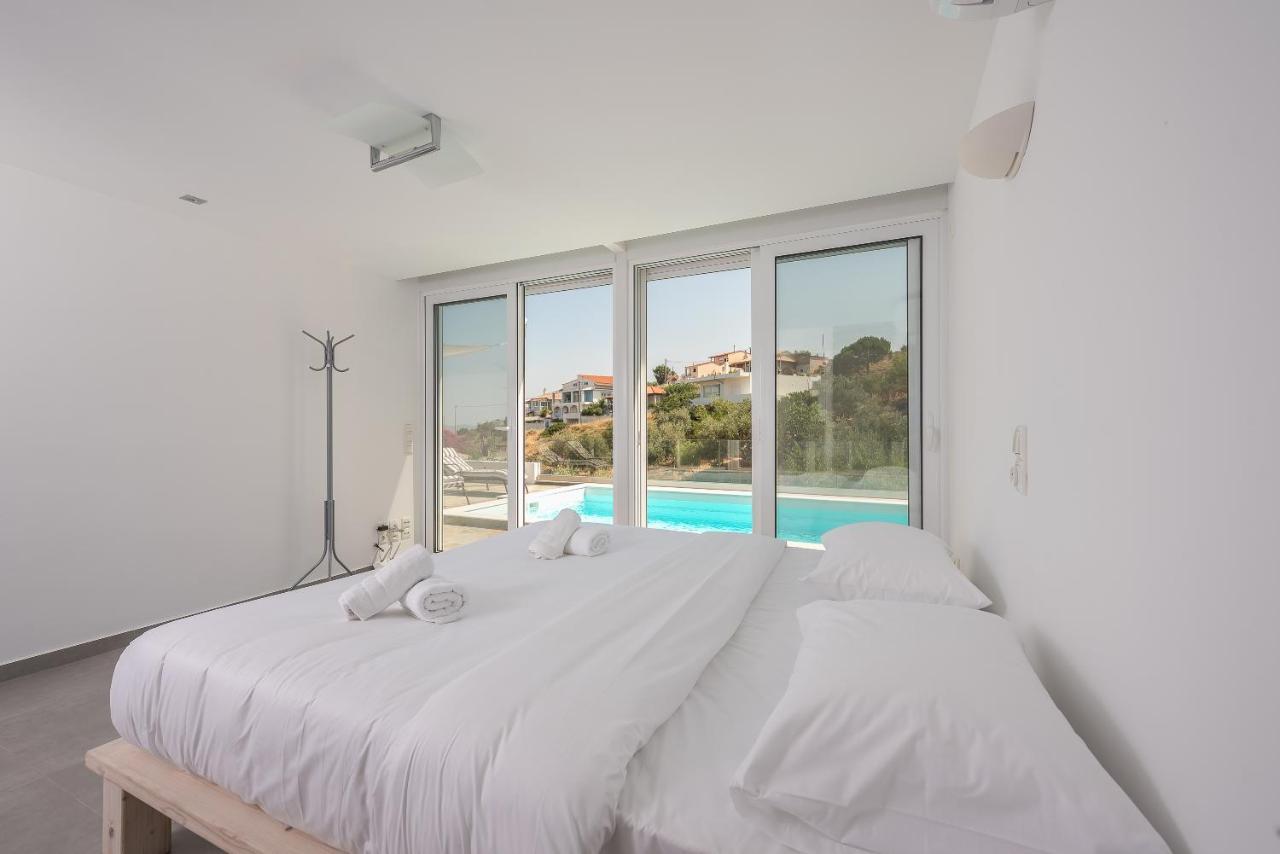 Villa Luna Private Heated Hydro Pool Bbq Beach 4Min Agia Marina Mikrolimanou Eksteriør bilde